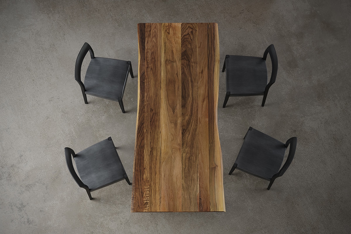 WILDWOOD LIVE EDGE DINING TABLE sap side(W 100cm × D 90～70cm sap